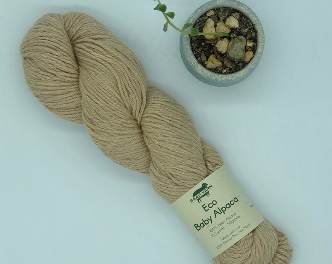 Baah Yarn Eco Baby Alpaca,  Sport weight, 100% Baby Alpaca, Dulce de leche, Undyed yarn