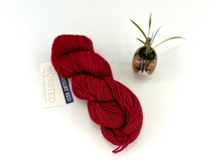 Malabrigo Worsted Yarn + Hat Knitting Pattern, Worsted, 100% Merino Wool, Ravelry red