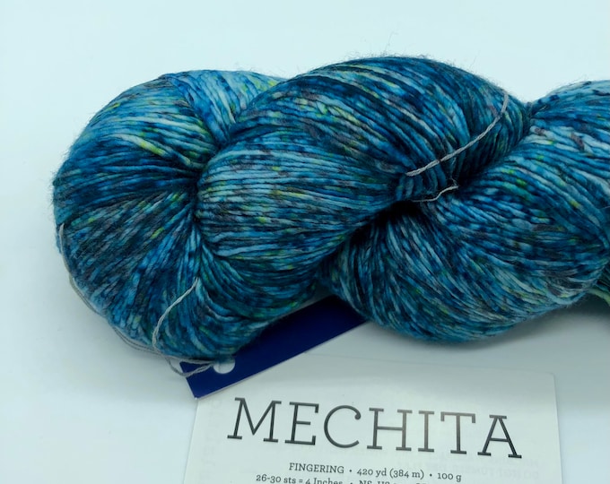 Malabrigo mechita, lago, 100% Merino Superwash, fingering weight yarn, 420 Yards per skein