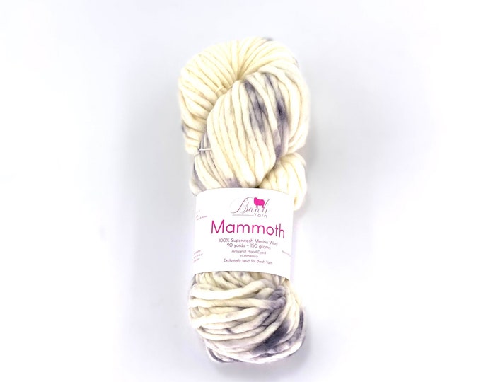 Mammoth Baah Yarn, Super Bulky, 100%  Merino Wool, Single Ply, Appaloosa, Superwash