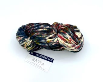 Malabrigo Rasta Yarn, Super Bulky, 100%  Merino Wool, Single Dye lot, unique color, red yellow blue
