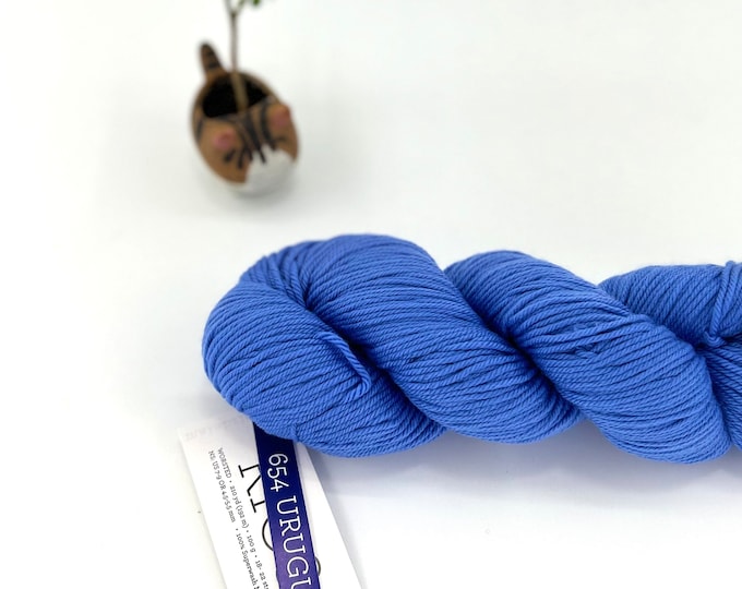 Malabrigo Rios Yarn + Hat Knitting Pattern, Worsted, 100% Merino Wool, periwinkle, 654 Uruguay