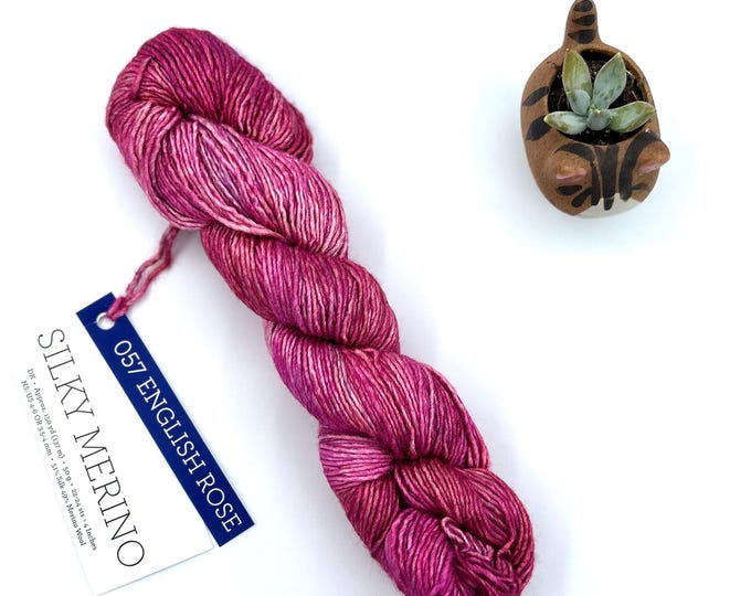 Malabrigo Silky Merino, Dk weight yarn, English rose , Pink merino silk blend