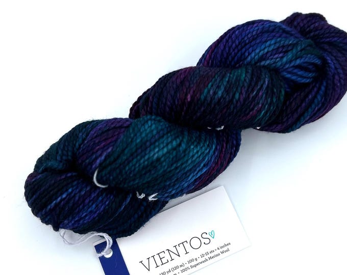 New!! Malabrigo Vientos Yarn, Whale’s Road, 247, Bulky, 100% Superwash Merino Wool.