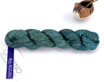 Malabrigo Caprino, 855 Aguas, Super Fine Merino and Cashmere, sport/DK weight yarn