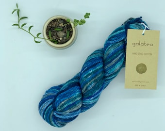 URTH Galatea Yarn, Bulky weight, 100% Cotton, Hand dyed, blue cotton yarn