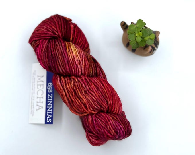 Malabrigo Mecha Yarn, Bulky weight yarn, 100% Merino Wool, Zinnias, 658