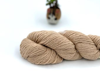 Baah Yarn Eco Baby Alpaca, Sport weight, 100% Baby Alpaca, Dulce de leche, Undyed natural yarn for soft shawls and luxury knitting
