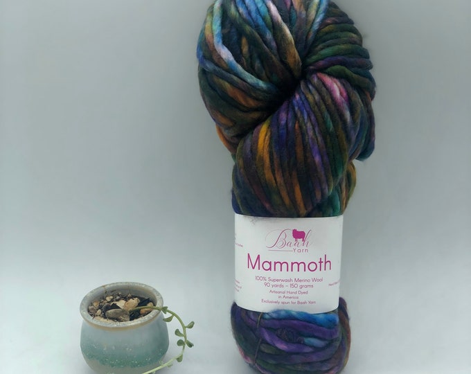 Mammoth Baah Yarn, Super Bulky, 100%  Merino Wool, Single Ply, Drama at la scala, Superwash