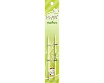 US size 4 (3.5mm) Knitter’s Pride Bamboo Interchangeable Circular Needles, 5” tips, Cord NOT included