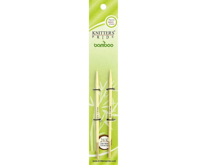 US size 4 (3.5mm) Knitter’s Pride Bamboo Interchangeable Circular Needles, 5” tips, Cord NOT included