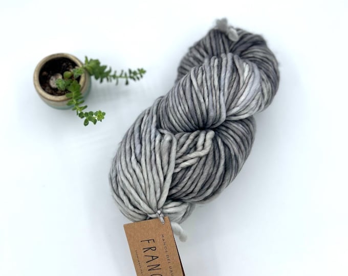 Franca Yarn by Manos del Uruguay, Light Super Bulky, 100% Superwash Merino Wool, Menhir, Grays, merino yarn