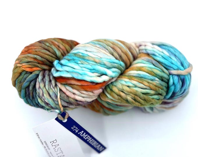 Malabrigo Rasta Yarn, Super Bulky, 100%  Merino Wool, Amphibian