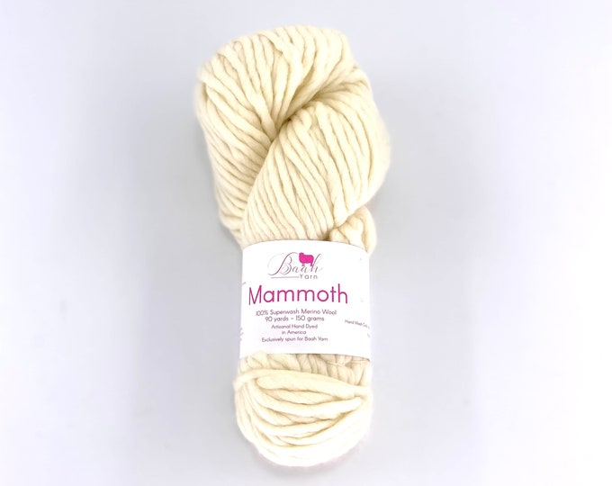 Mammoth Baah Yarn, Super Bulky, 100%  Merino Wool, Single Ply, La perla, Superwash