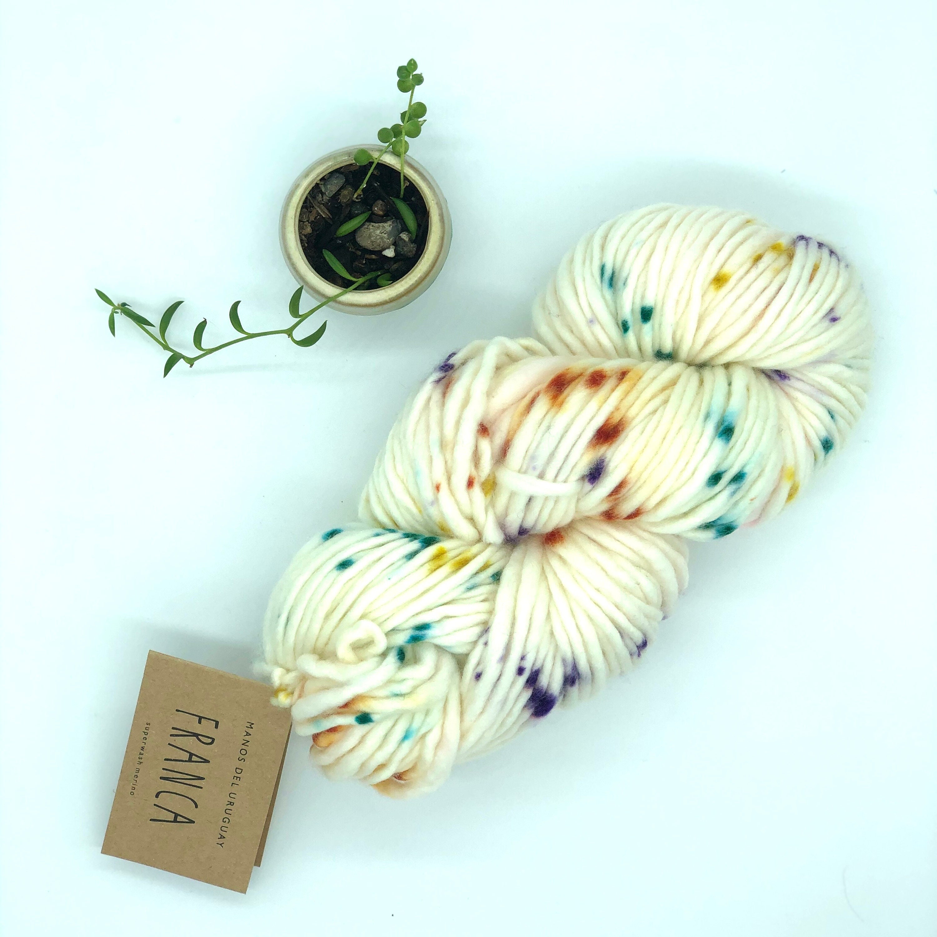 Desert Wildflower - Hand dyed variegated speckled yarn - Merino Finger
