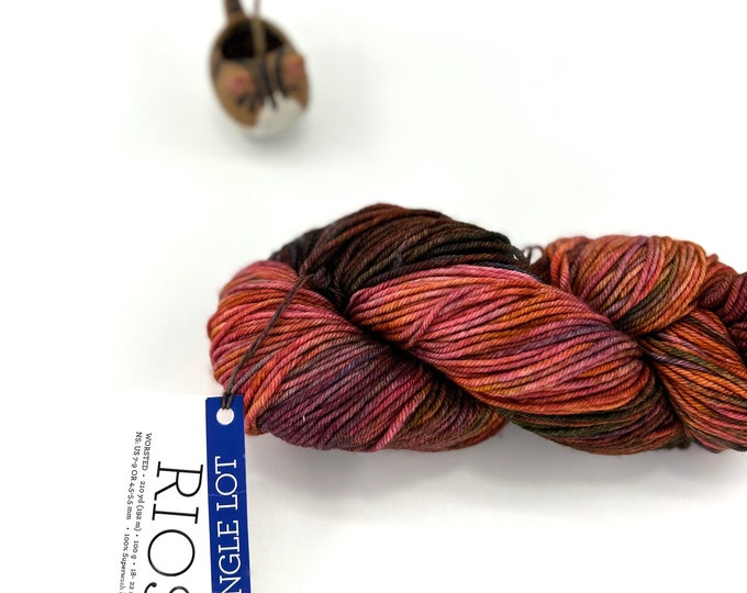 Malabrigo Rios Yarn + Hat Knitting Pattern, Worsted, 100% Merino Wool, multi color, single dye lot