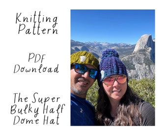 Hat Knitting Pattern, Super Bulky Half Dome Hat, Seed and Stripe pattern, Malabrigo Rasta Hat Pattern, PDF download