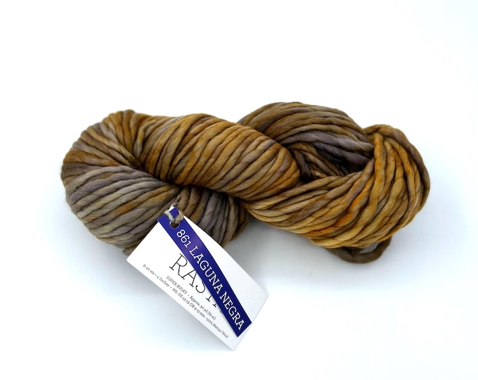 Malabrigo Rasta Yarn, Super Bulky, 100%  Merino Wool, 861 Laguna Negra
