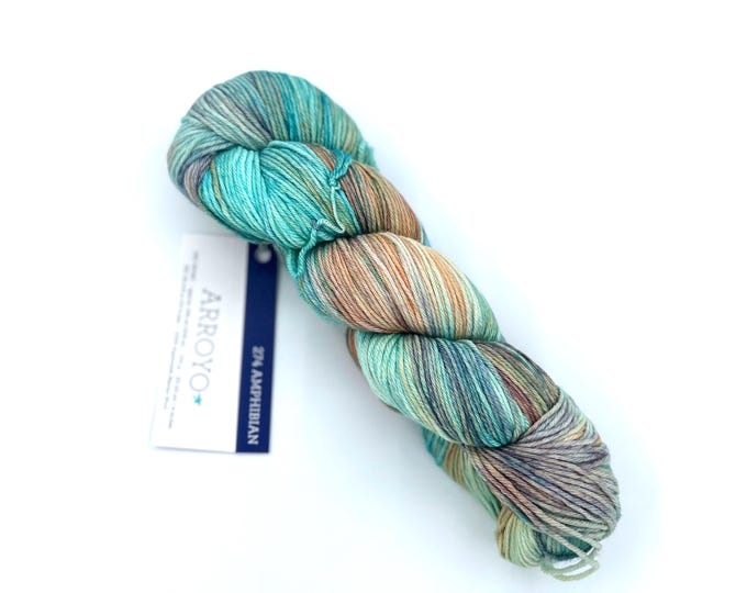 New Color!!! Malabrigo Arroyo Yarn, 100% Superwash Merino Wool, 274 Amphibian, Sport weight
