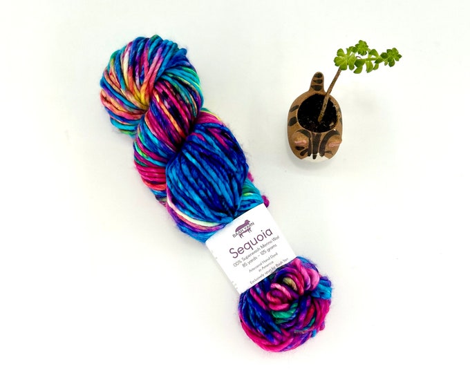 Baah Yarn Sequoia,  Super Bulky, 100%  Merino Wool, Sweet Emotion, Superwash