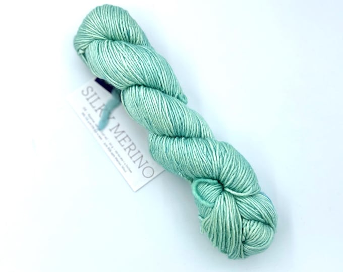 Malabrigo Silky Merino, Dk weight yarn, 083 Water Green, green merino silk blend