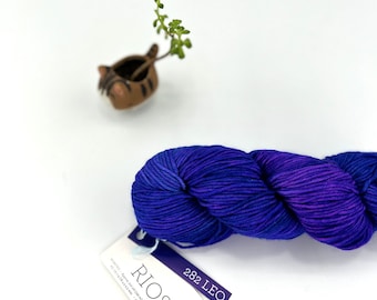 Malabrigo Rios Yarn + Hat Knitting Pattern, Worsted, 100% Merino Wool, purple, Leo