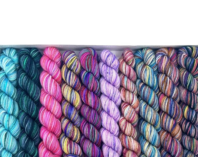 Koigu KPPPM pencil box, Aztec, fingering weight yarn
