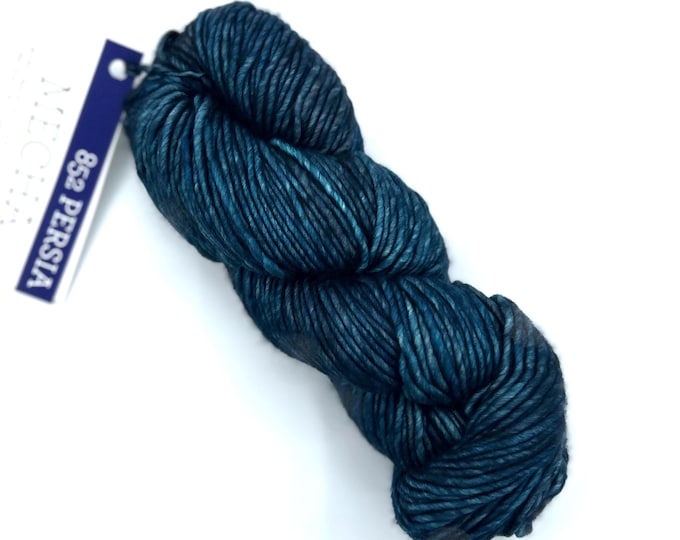 Malabrigo Mecha Yarn Persia 852 - Bulky Weight Merino Wool for Knitting and Crochet - Blue Single Ply Superwash