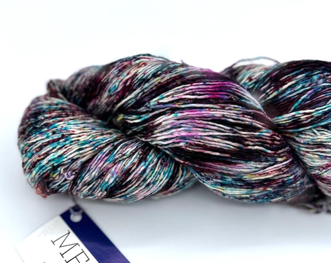 Malabrigo mechita, 728 Cello, 100% Merino Superwash, fingering weight yarn, 420 yards per skein