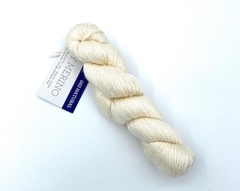 Malabrigo Silky Merino, hilo de grosor Dk, 063 Natural, mezcla de seda merino blanca