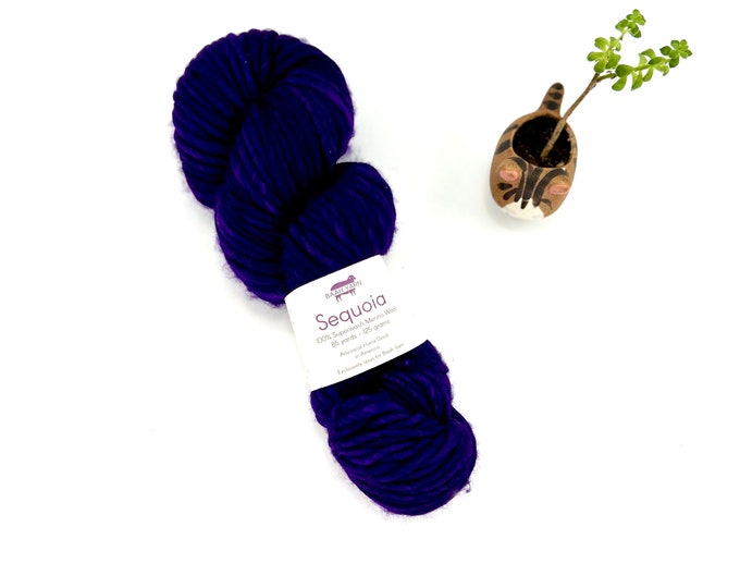 Baah Yarn Sequoia,  Super Bulky, 100%  Merino Wool, Single Ply, Winter Purple, Superwash