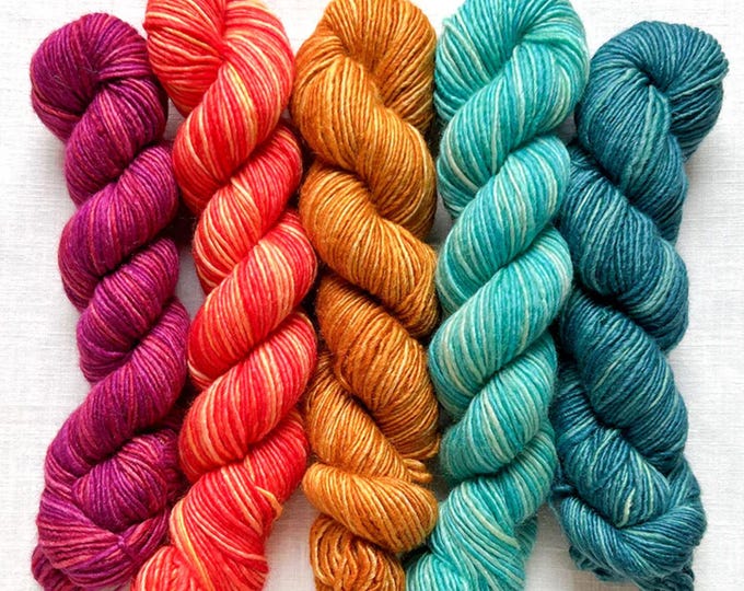Manos del Uruguay Fino mini skein kit, Esme, merino and silk