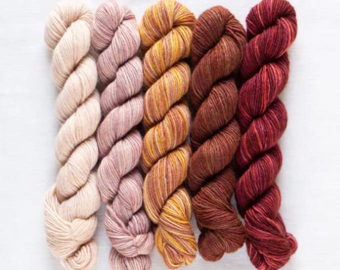 Fino mini skein kit, Eleanor, merino and silk