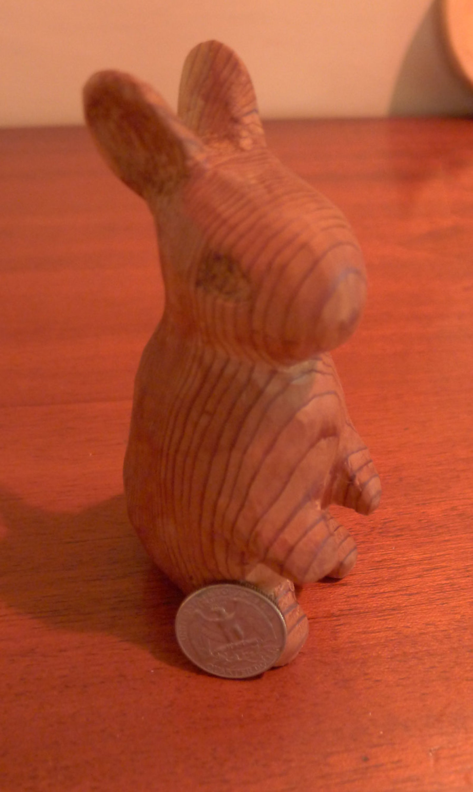 Bunny Rabbit Wood Carving Hand Carved Wooden Rabbit Easter Etsy