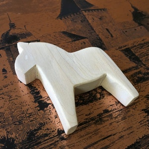 5+ Dala Horse Natural Wood Wooden Swedish Dalahorse Woodcarving Dalahäst Scandinavian Norse Fjord Horse 3–3.25&quot; Blank DIY Paint Blanks