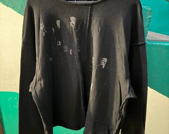 NWT Enfants Riches Déprimés Deconstructed Longsleeve Shirt, Authentic ERD Black Graphic Punk Sweater XL,Soviet long New Archive Luxury Grail