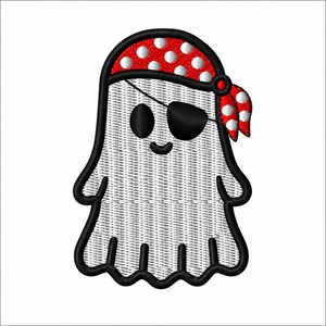 Halloween Ghost Pirate Eye Patch Spooky Icon Machine Custom Embroidery Design Digital Download Female Cap Hat Shirt Jacket Sweatshirt Logo