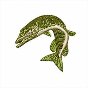 Muskie Fish Lake River Fishing Machine Embroidery Design Digital Download Fisherman Custom Monogram Shirt Outdoor Clothing Caps Sweatshirts