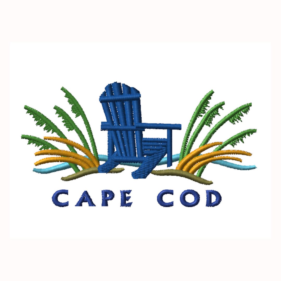 Cape Cod Adirondak Chair and Seagrass- Machine Embroidery Design ...