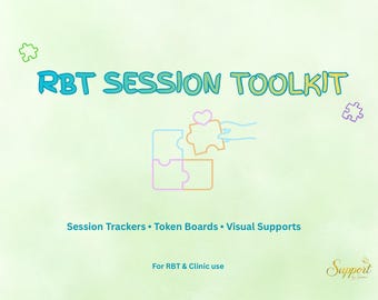 Boîte à outils de session RBT imprimable | Fiches techniques ABA, tableaux de jetons (téléchargement numérique)