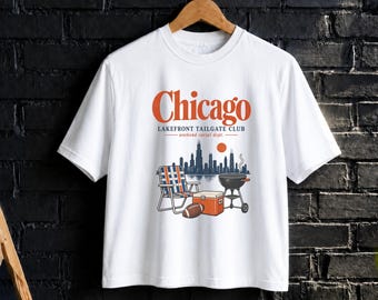 Chicago Shirt and Sweatshirt, Vintage Lakefront Tailgate Club Tee, Retro Chicago Graphic Shirt, Football Weekend City Streetwear