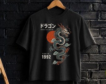 Japanese Dragon Shirt, Tokyo Streetwear Graphic Tee, Y2K Dragon Sweatshirt, Asian Tattoo Style T-Shirt, Unisex Alternative Clothing