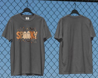 Spooky Halloween Shirt and Sweatshirt, Cute Ghost Graphic Tee, Retro Halloween Shirt, Cozy Fall Top, Vintage Spooky Season Tee