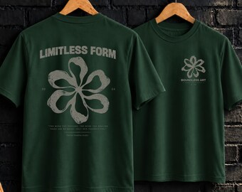 Abstract Flower Shirt and Sweatshirt, Limitless Form Graphic Tee, Minimal Streetwear, Front Back Print, Vintage Floral Unisex Top