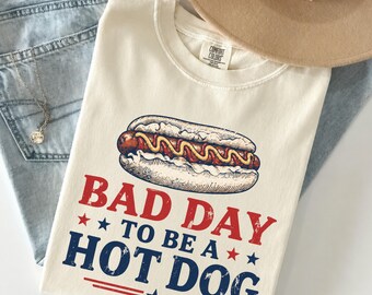 Retro Americana Hot Dog Shirt, Funny BBQ Tee, Summer Cookout Apparel