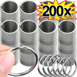 The 20|200Pcs Stainless Steel Key Ring Key Chain 25Mm Round Flat Round Split Keychain Polished Metal Blank Circle For Diy Findings