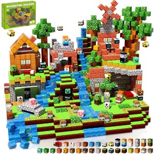マグネット式積み木ブロックおもちゃスタッキングワールドSTEM鉱山建築セットモデルDIY教育子供向けギフト男の子女の子向け