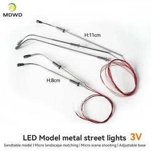 The 10Pcs Ho Scale Street Light 3V Diy Led Miniature Lights Head White|Warm White Light Railway Train Layout Lamp