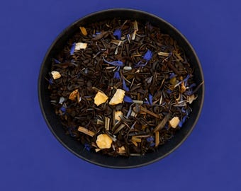 Rasputin svart te lyxigt Ceylon-te, måttlig koffeinhalt, 100 g burk, apelsin och citrongräs