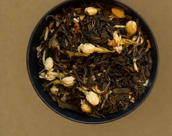 Lychee Garden grönt te-cocktailinspirerad blandning, låg koffeinhalt, 100 g burk, litchi och jasmin